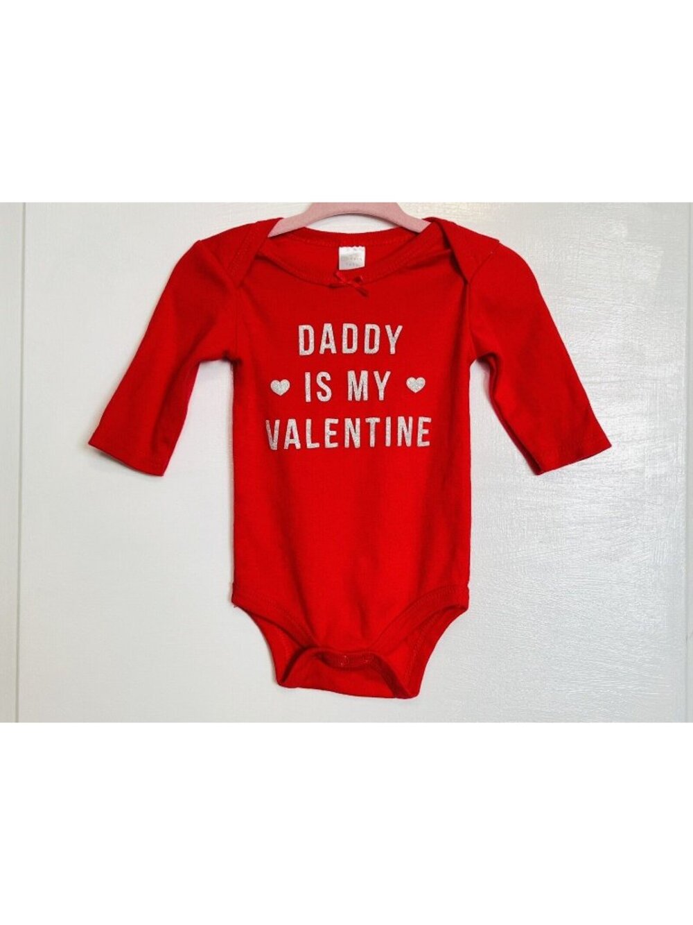 Baby Girl Long Sleeve DADDY IS MY VALENTINE Bodysuit One-Piece Outfit 6-9 Months